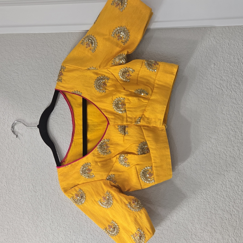 Yellow Embroidered Kids Jacket